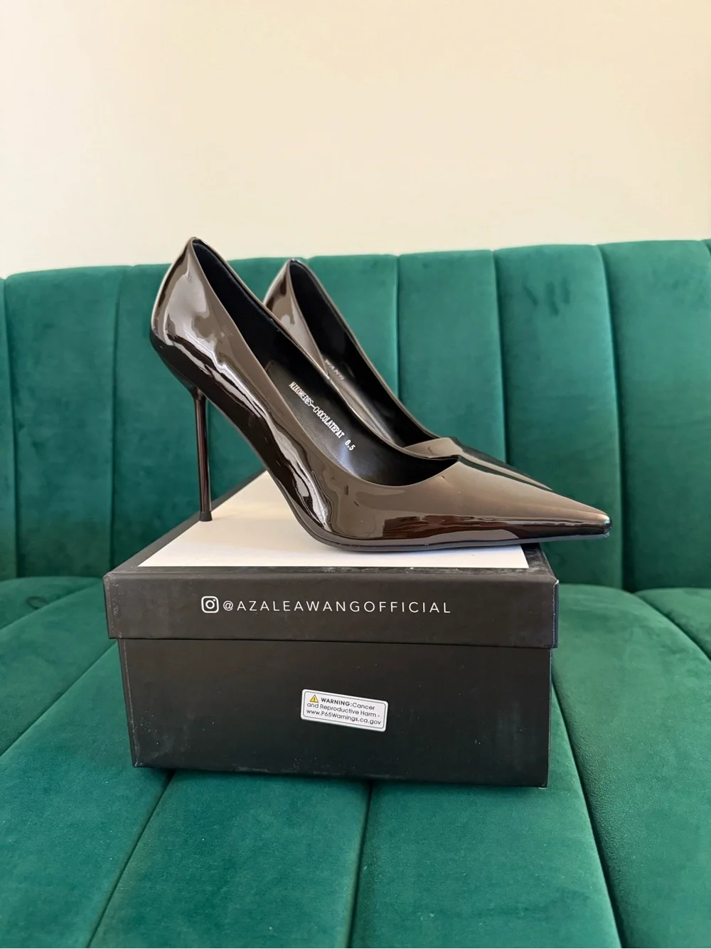 Azalea Wang Chocolate Patent Pumps